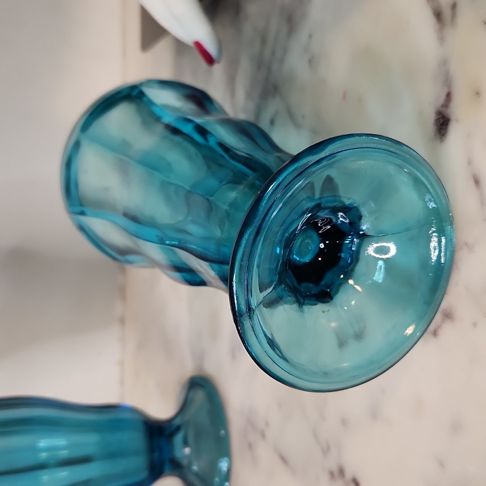 Anchor Hocking | Aquamarine Tulip Soad Fountian Glasses - Picture 2 of 3